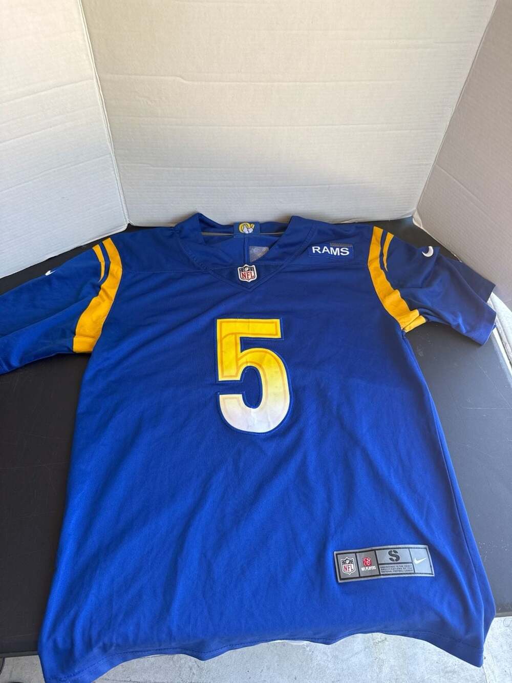 Nike Los Angeles Rams Jalen Ramsey #5 Game Jersey Blue Size S